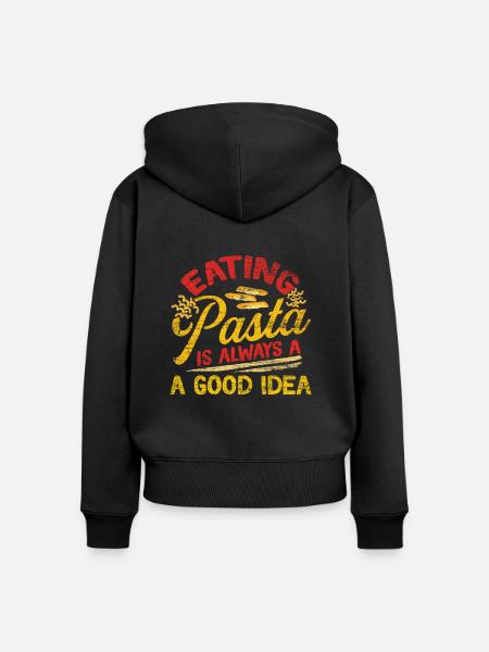 Pasta - Frauen Premium Bio Zip Hoodie - Schwarz