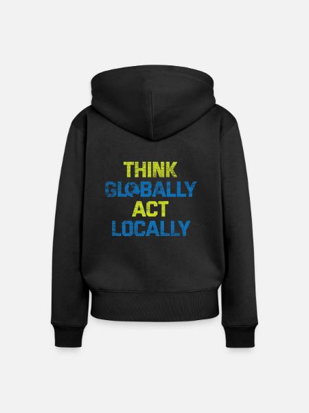 Klimawandel - Frauen Premium Bio Zip Hoodie - Schwarz