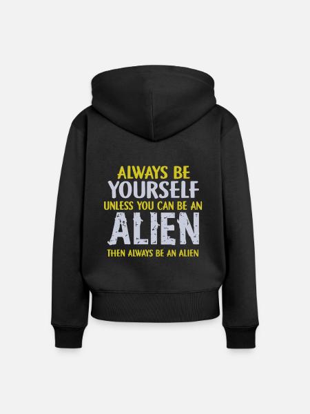 Alien - Frauen Premium Bio Zip Hoodie - Schwarz