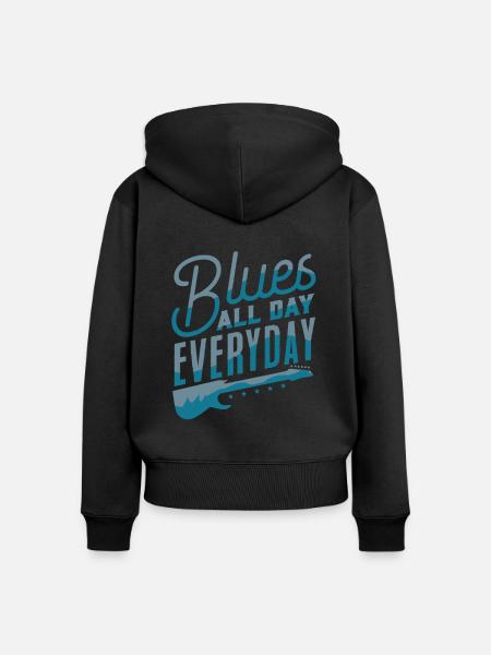 Blues - Frauen Premium Bio Zip Hoodie - Schwarz