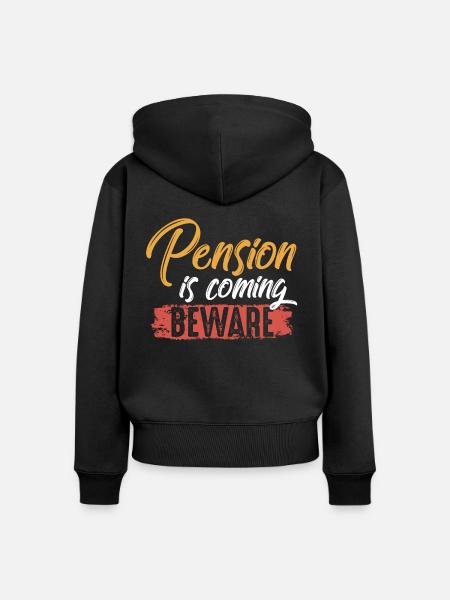 Pension Rente - Frauen Premium Bio Zip Hoodie - Schwarz