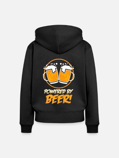 Bier Bierkrug Biergarten - Frauen Premium Bio Zip Hoodie - Schwarz