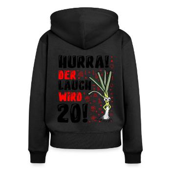20 Geburtstag Junge Gag Geschenk Ehrenlauch - Frauen Premium Bio Zip Hoodie - Schwarz - Hinten - Julia (174cm)