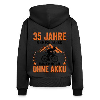 35 Geburtstag 35 Ehrentag 35 Jubiläum Radsport - Frauen Premium Bio Zip Hoodie - Schwarz - Hinten - Julia (174cm)