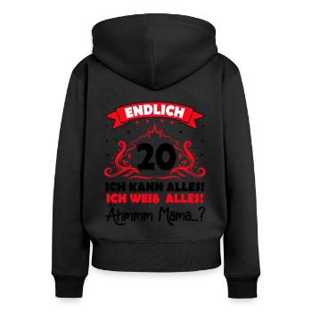 20 Geburtstag Mädchen Junge Fun Geschenk lustig - Frauen Premium Bio Zip Hoodie - Schwarz - Hinten - Julia (174cm)