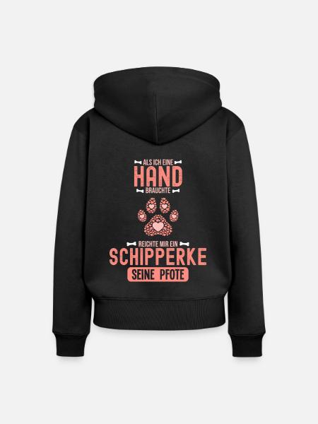 Geschenkidee Schipperke - Frauen Premium Bio Zip Hoodie - Schwarz