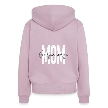 Griffon Belge mom - Frauen Premium Bio Zip Hoodie - Altrosa - Hinten - Julia (174cm)