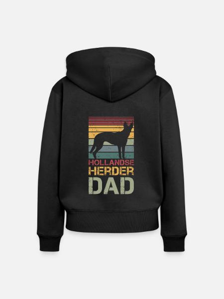 Hollandse Herder Dad - Frauen Premium Bio Zip Hoodie - Schwarz