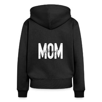 Whippet mom - Frauen Premium Bio Zip Hoodie - Schwarz - Hinten - Julia (174cm)