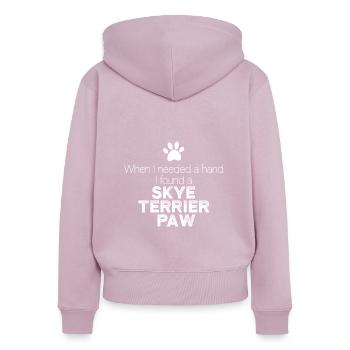 Main Skye Terrier Patte - Sweat à capuche zippé Premium bio Femme - rose poudré - Dos - Julia (174cm)