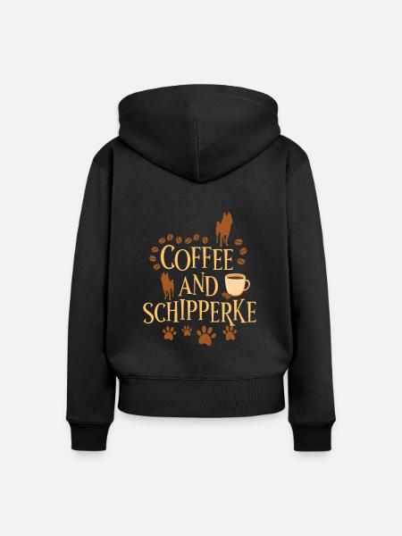 Kaffee und Schipperke - Frauen Premium Bio Zip Hoodie - Schwarz