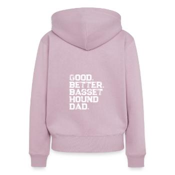 Basset Hound - Women's Premium Organic Zip Hoodie - dusky pink - Back - Julia (174cm)