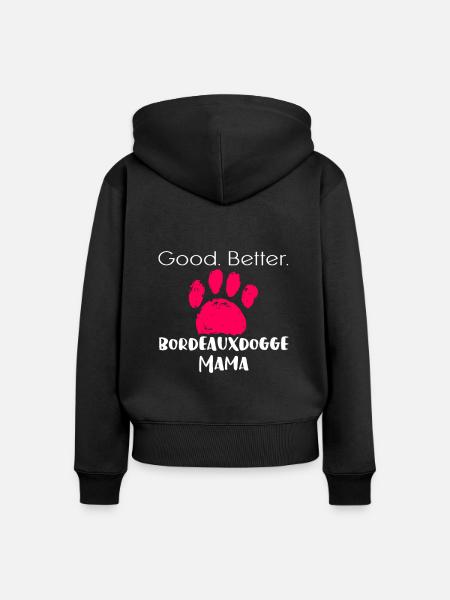 Bordeauxdogge - Frauen Premium Bio Zip Hoodie - Schwarz