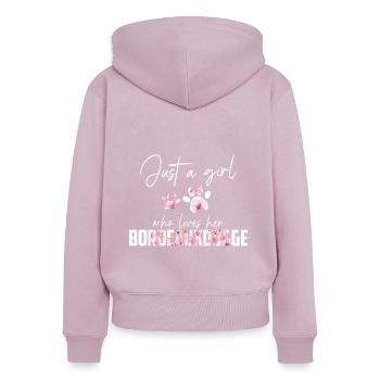 Bordeauxdogge - Frauen Premium Bio Zip Hoodie - Altrosa - Hinten - Julia (174cm)