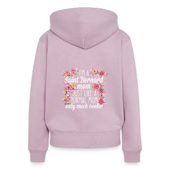 St. Bernard Mom - Women's Premium Organic Zip Hoodie - dusky pink - Back - Julia (174cm)