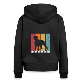 Riesenschnauzer - Frauen Premium Bio Zip Hoodie - Schwarz - Hinten - Julia (174cm)