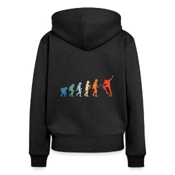 Skateboarding Evolution Skateboard Skater - Frauen Premium Bio Zip Hoodie - Schwarz - Hinten - Julia (174cm)