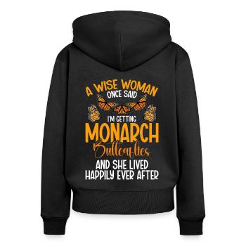 Monarch Butterfly Mom Entomologist Milkweed Insect - Frauen Premium Bio Zip Hoodie - Schwarz - Hinten - Julia (174cm)