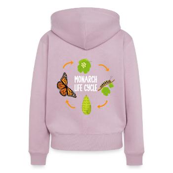 Monarch Butterfly Illustration Entomologist Insect - Frauen Premium Bio Zip Hoodie - Altrosa - Hinten - Julia (174cm)