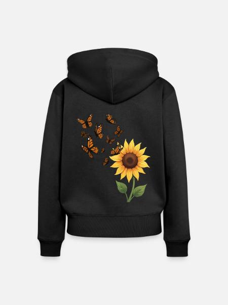 Monarch Butterfly Illustration Graphic - Frauen Premium Bio Zip Hoodie - Schwarz