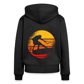 Wakeboard Wakeboarding - Sweat à capuche zippé Premium bio Femme - noir - Dos - Julia (174cm)