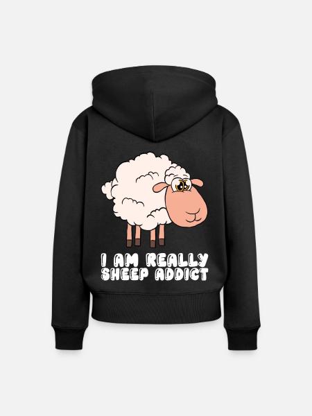 Ich Bin Wirklich Schafsüchtig - Frauen Premium Bio Zip Hoodie - Schwarz