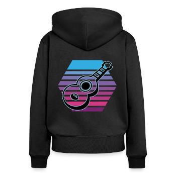 Ukuleles Vitage - Women's Premium Organic Zip Hoodie - black - Back - Julia (174cm)