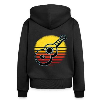 Ukuleles Vitage - Women's Premium Organic Zip Hoodie - black - Back - Julia (174cm)