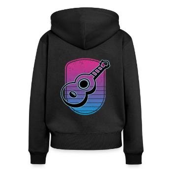 Ukuleles Vitage - Women's Premium Organic Zip Hoodie - black - Back - Julia (174cm)