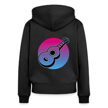 Ukuleles Vitage - Women's Premium Organic Zip Hoodie - black - Back - Julia (174cm)