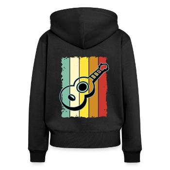 Ukuleles Vitage - Women's Premium Organic Zip Hoodie - black - Back - Julia (174cm)