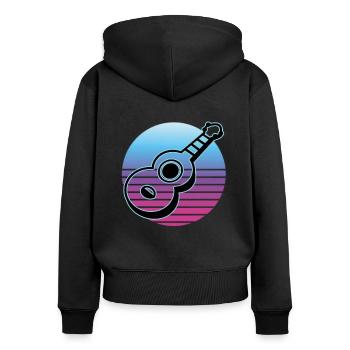 Ukuleles Vitage - Women's Premium Organic Zip Hoodie - black - Back - Julia (174cm)
