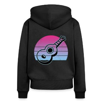Ukuleles Vitage - Women's Premium Organic Zip Hoodie - black - Back - Julia (174cm)