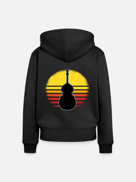 Kontrabass - Frauen Premium Bio Zip Hoodie - Schwarz