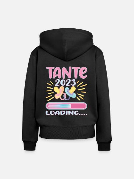 Tante 2023 Loading - Frauen Premium Bio Zip Hoodie - Schwarz
