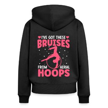 I've Got These Bruises Form Aerial Hoops - Frauen Premium Bio Zip Hoodie - Schwarz - Hinten - Julia (174cm)
