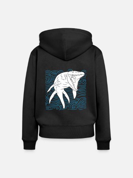 Mosasaurus Dinosaur - Frauen Premium Bio Zip Hoodie - Schwarz