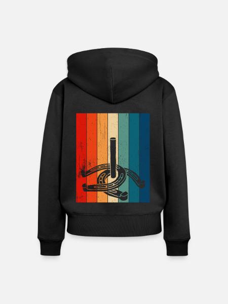 Horseshoe Pitching - Frauen Premium Bio Zip Hoodie - Schwarz