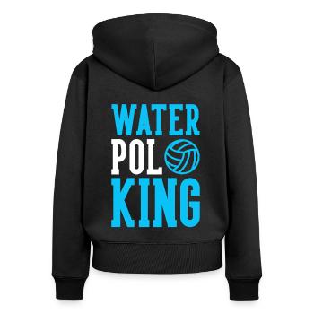 Water Polo King - Women's Premium Organic Zip Hoodie - black - Back - Julia (174cm)