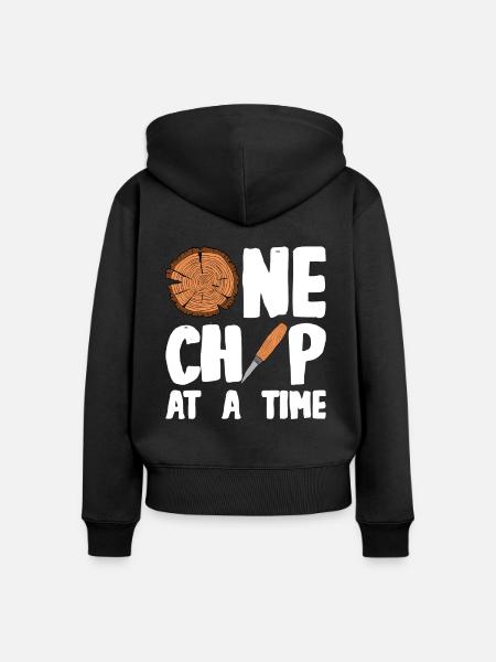 Holz schintzen Holzschnitzerei - Frauen Premium Bio Zip Hoodie - Schwarz