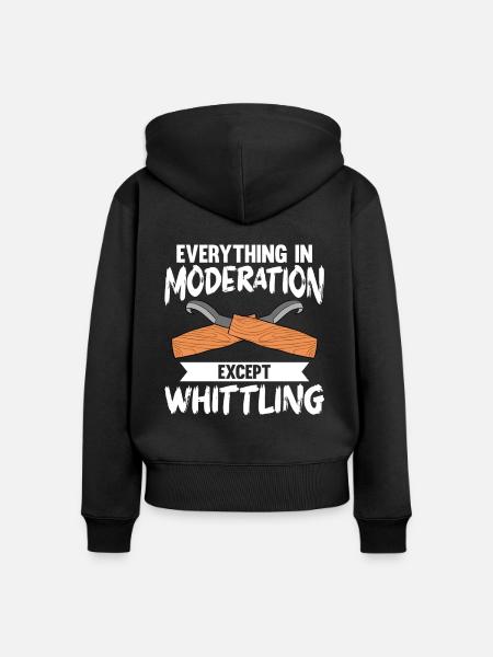 Holz schintzen Holzschnitzerei - Frauen Premium Bio Zip Hoodie - Schwarz