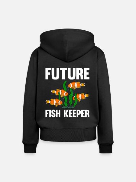 Aquaristik Fischzucht Aquarianer - Frauen Premium Bio Zip Hoodie - Schwarz