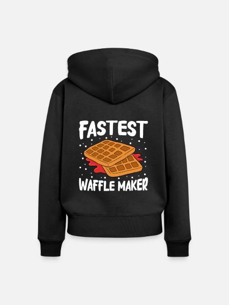 Waffel machen Waffeleisen - Frauen Premium Bio Zip Hoodie - Schwarz
