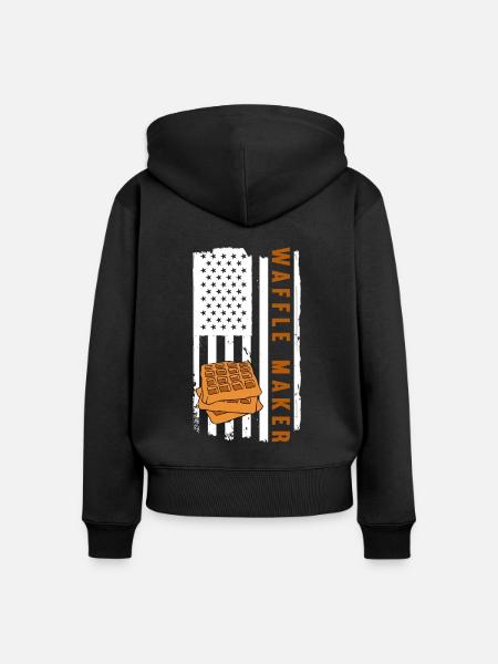 Waffel machen Waffeleisen - Frauen Premium Bio Zip Hoodie - Schwarz