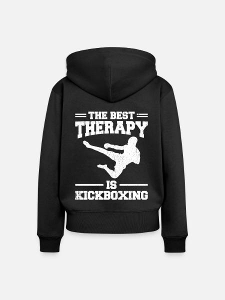 Kickboxen Kickboxer Kickboxing - Frauen Premium Bio Zip Hoodie - Schwarz