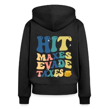 Le bureau des impôts des contribuables paie des impôts - Sweat à capuche zippé Premium bio Femme - noir - Dos - Julia (174cm)