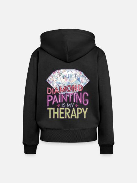Diamond Painting Diamond Painter - Frauen Premium Bio Zip Hoodie - Schwarz
