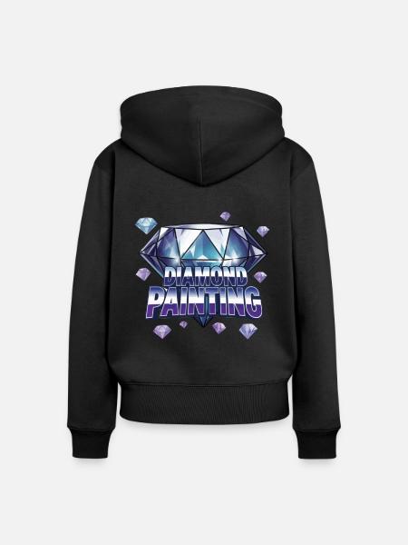 Diamond Painting Diamond Painter - Frauen Premium Bio Zip Hoodie - Schwarz
