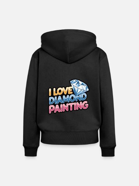 Diamond Painting Diamond Painter - Frauen Premium Bio Zip Hoodie - Schwarz