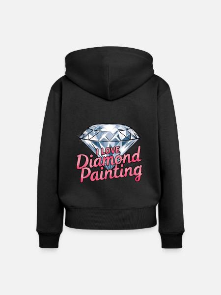 Diamond Painting Diamond Painter - Frauen Premium Bio Zip Hoodie - Schwarz